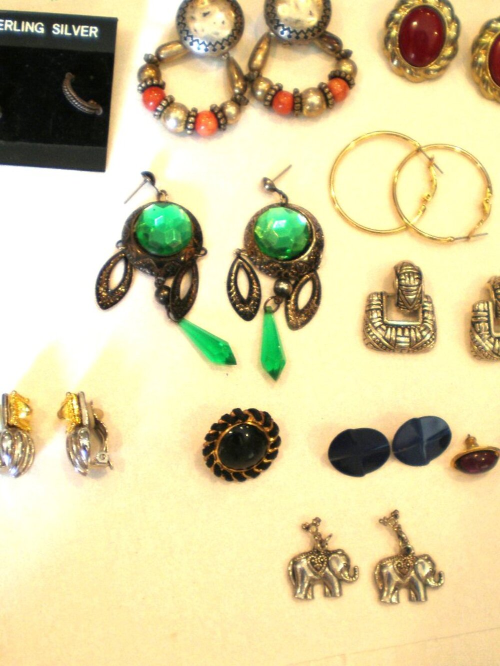Estate Lot of 11 Pair of Earrings, Sterling, etc.
